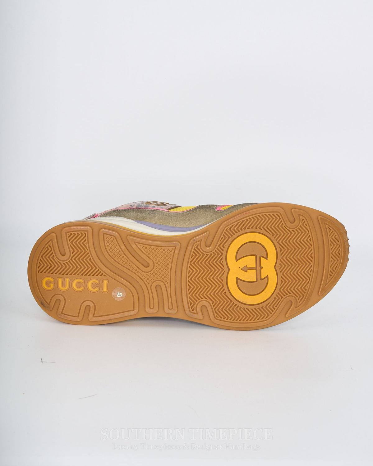 Gucci Women's Ultrapace Ace Distressed Suede Sneakers US Size 10