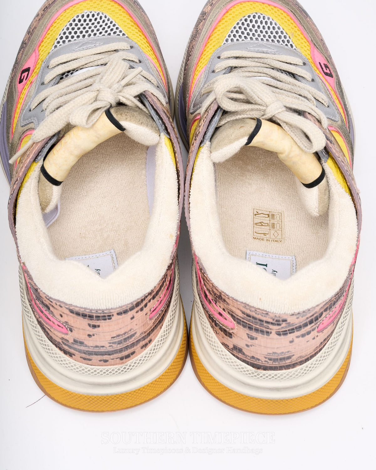 Gucci Women's Ultrapace Ace Distressed Suede Sneakers US Size 10