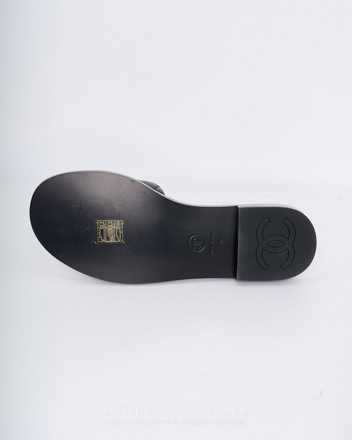 Chanel CC Logo Quilted Slides - Black Shiny Goatskin Leather (Size 36)