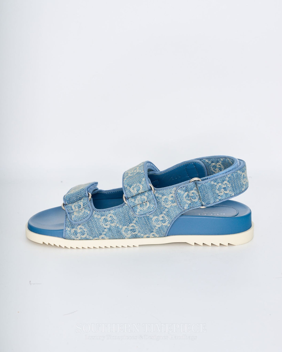 Gucci Moritz Slingback Sandals - Blue Denim
