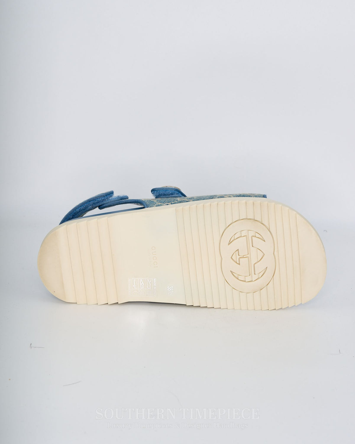 Gucci Moritz Slingback Sandals - Blue Denim