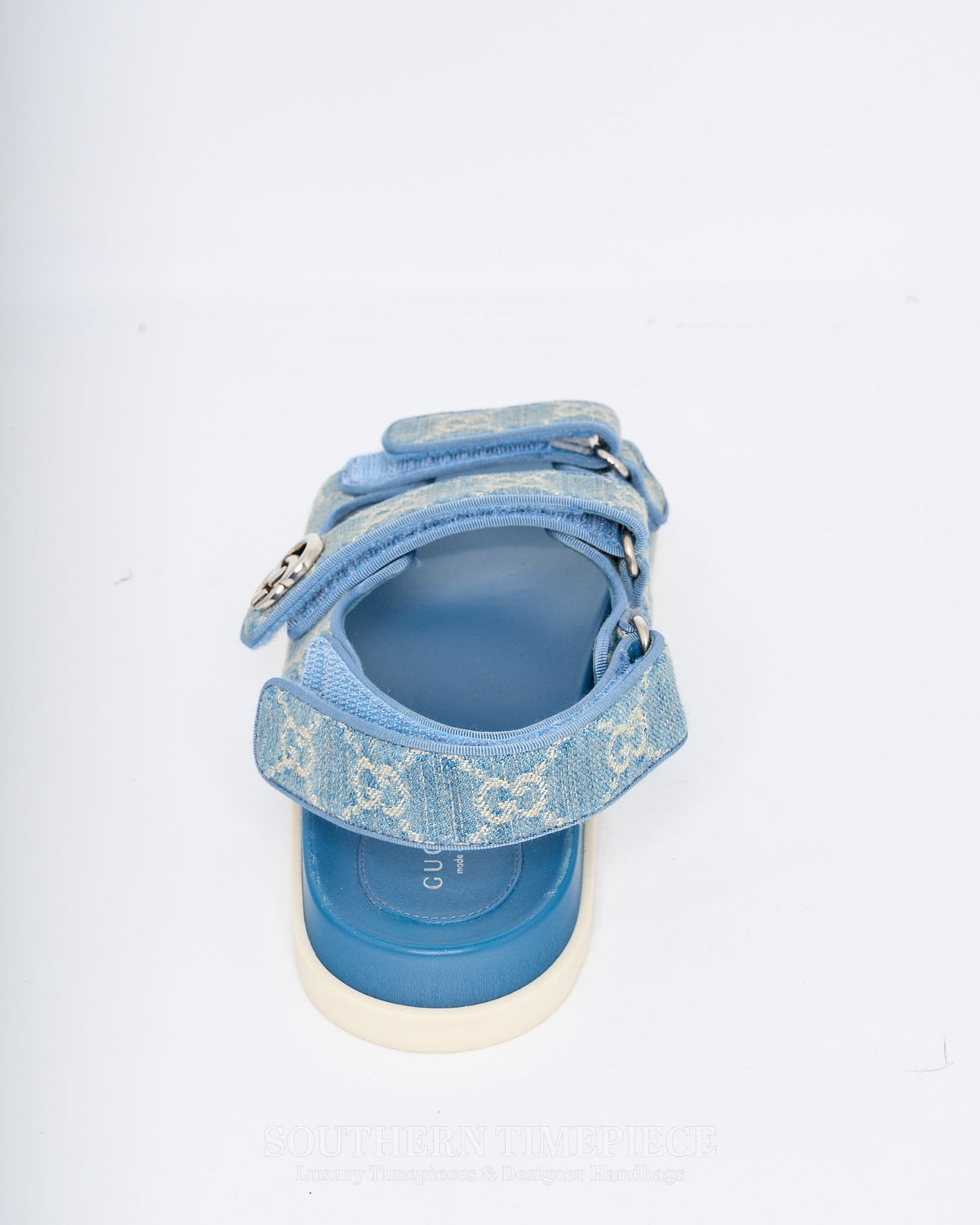 Gucci Moritz Slingback Sandals - Blue Denim