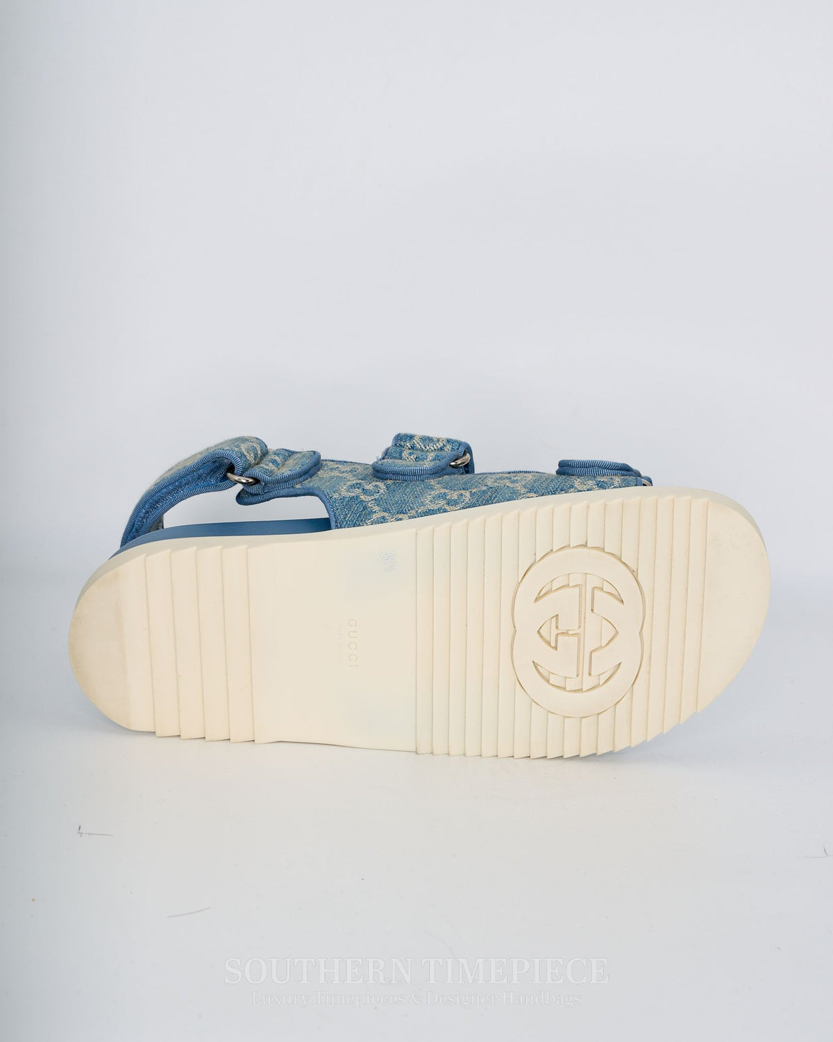 Gucci Moritz Slingback Sandals - Blue Denim