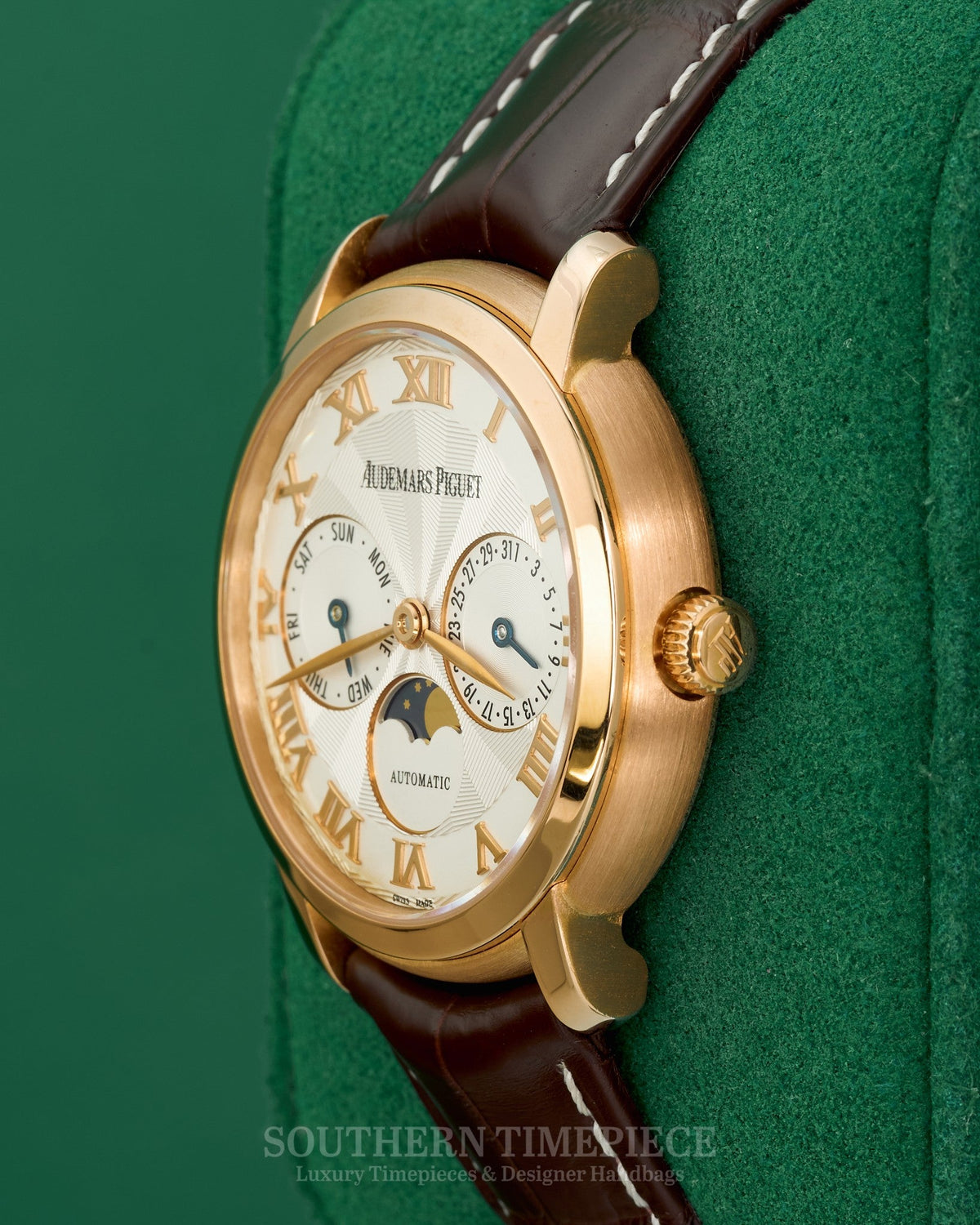 36mm Audemars Piguet Jules Audemars Day Date Moonphase with White Dial in Solid 18kt Rose Gold (Ref: 26250OR)(Year: 2010)(Box & Papers)