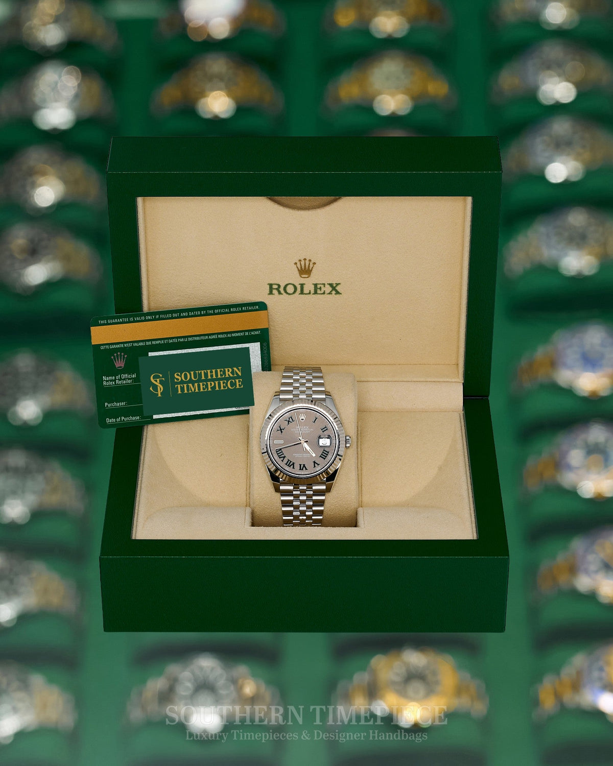 41mm Rolex Datejust "Wimbledon" in 18kt White Gold and Oystersteel on Jubilee (Ref: 126334)(Year: 2018)(Box & Papers)