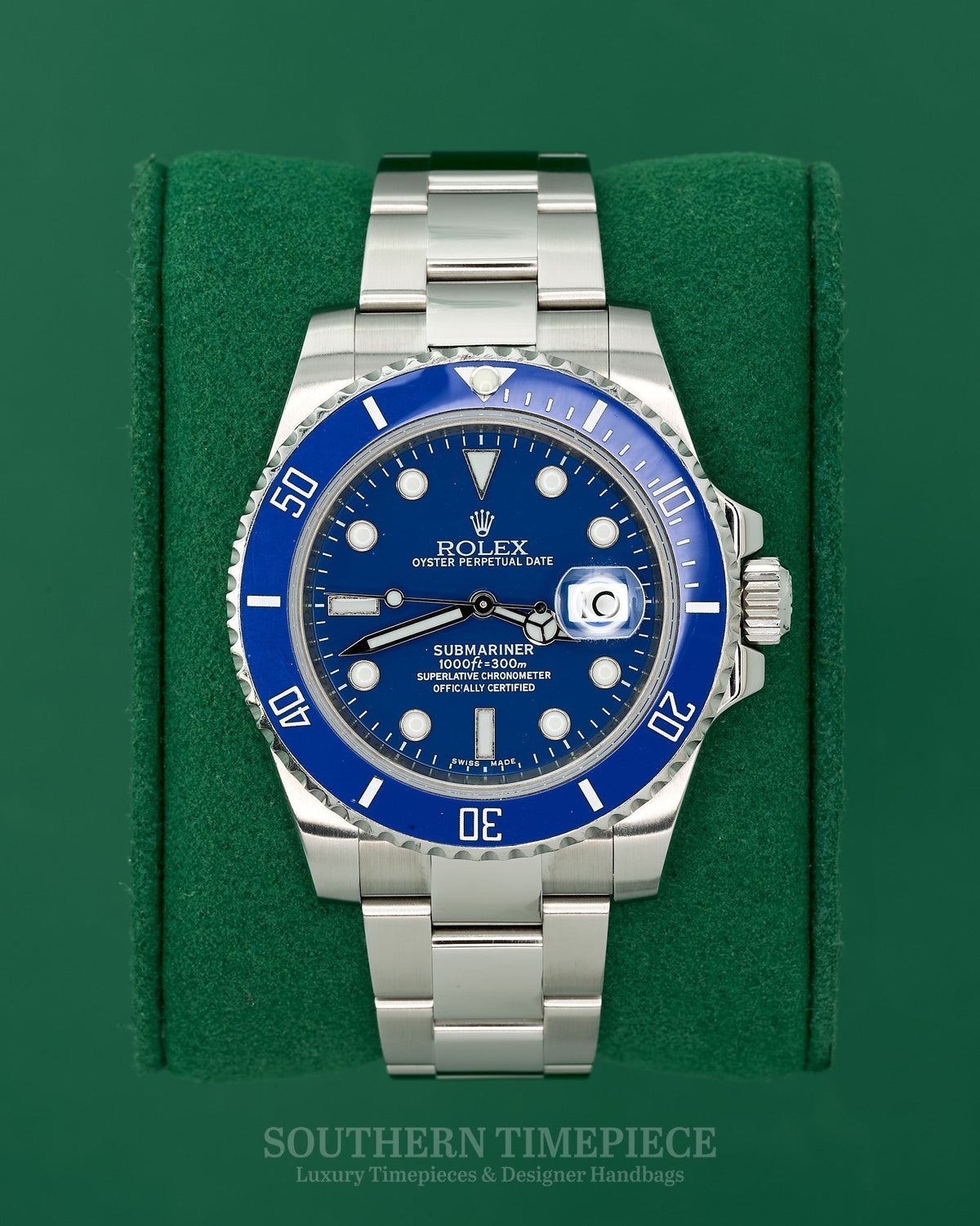 40mm Rolex Submariner Date "Custom Smurf" with Custom Blue Dial and Bezel in Stainless Steel on Oyster (Ref: 116610LN)(Year: 2010)