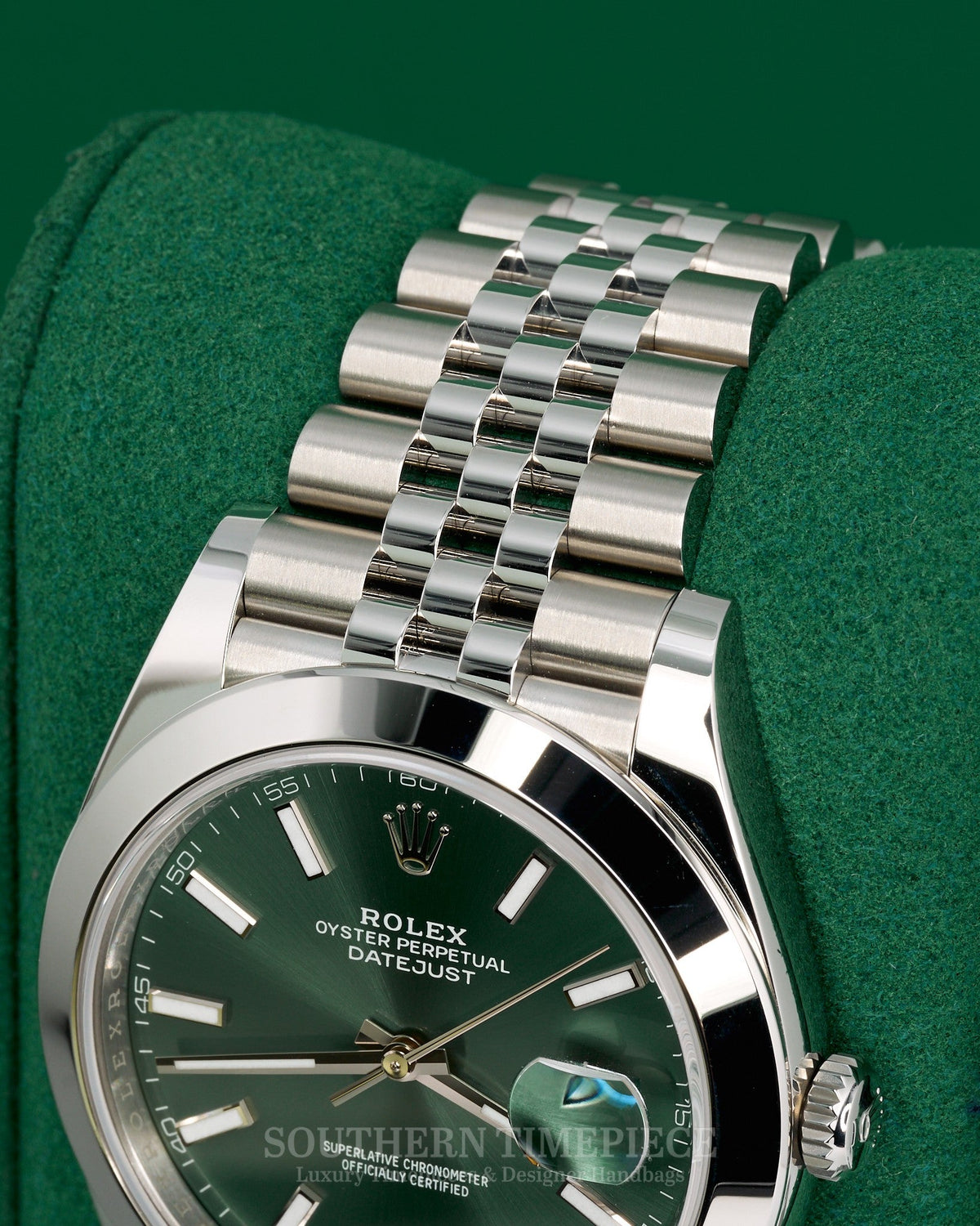 Like New MINT 41mm Rolex Datejust with Mint Green Dial and Smooth Bezel in Stainless Steel on Jubilee (Ref: 126300)(Year: 2025)(Box & Papers)