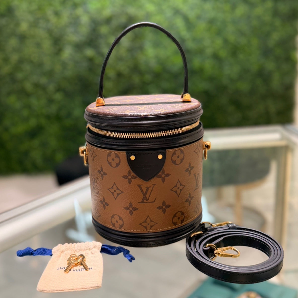 Louis Vuitton Cannes - Reverse Monogram Canvas & Black Leather