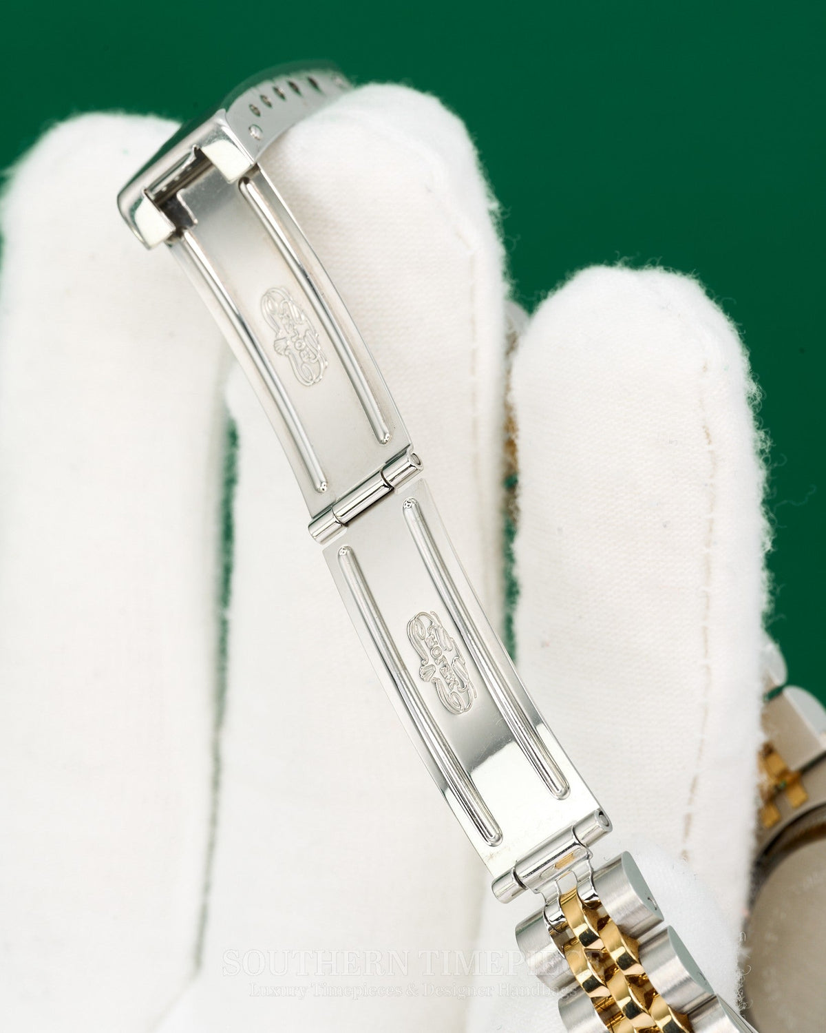 26mm Rolex Datejust with Custom Champagne Diamond Dial and Diamond Bezel in 18kt Yellow Gold and Stainless (Ref: 69173)(Year: 1991)