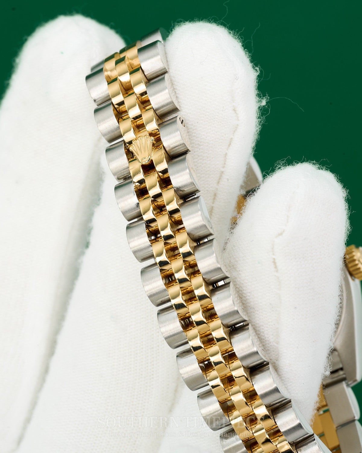 26mm Rolex Datejust with a Custom Mother of Pearl Diamond Dial in 18kt Yellow Gold and Stainless on Jubilee (Ref: 179173)(Year: 2011+)