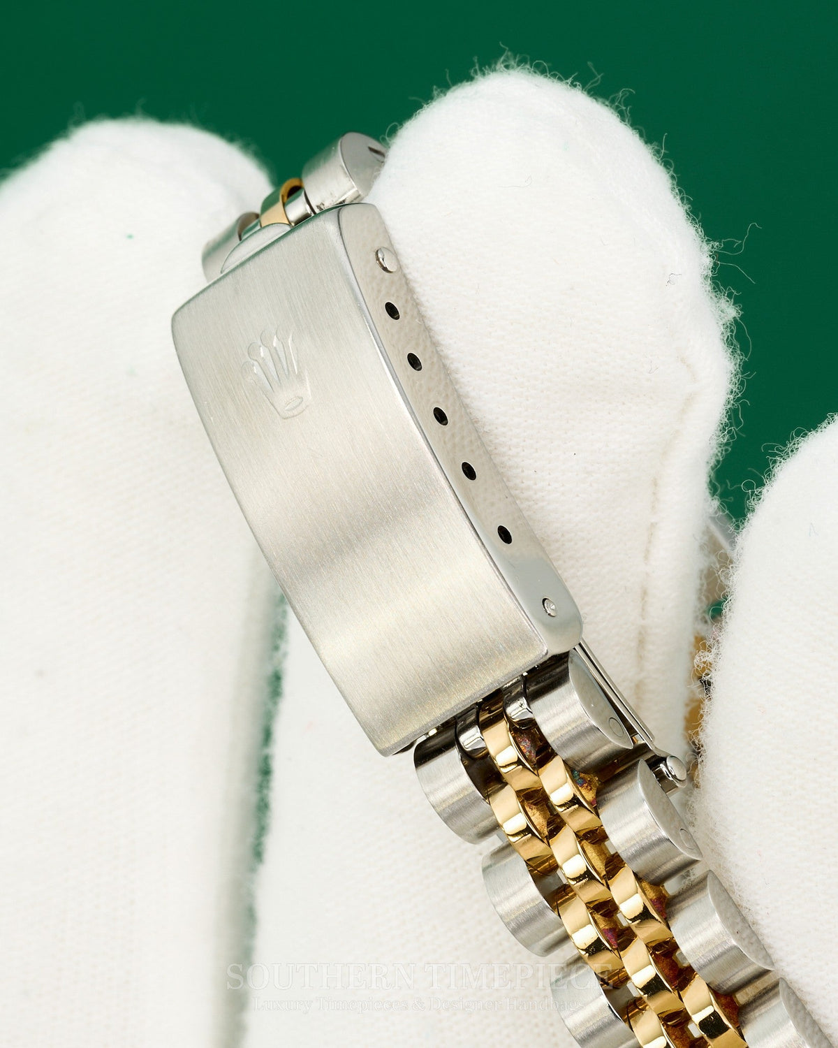 26mm Rolex Datejust with Custom Pink Mother of Pearl Diamond Dial and Diamond Bezel in 18kt Yellow Gold and Stainless (Ref: 69173)(Year: 1987)