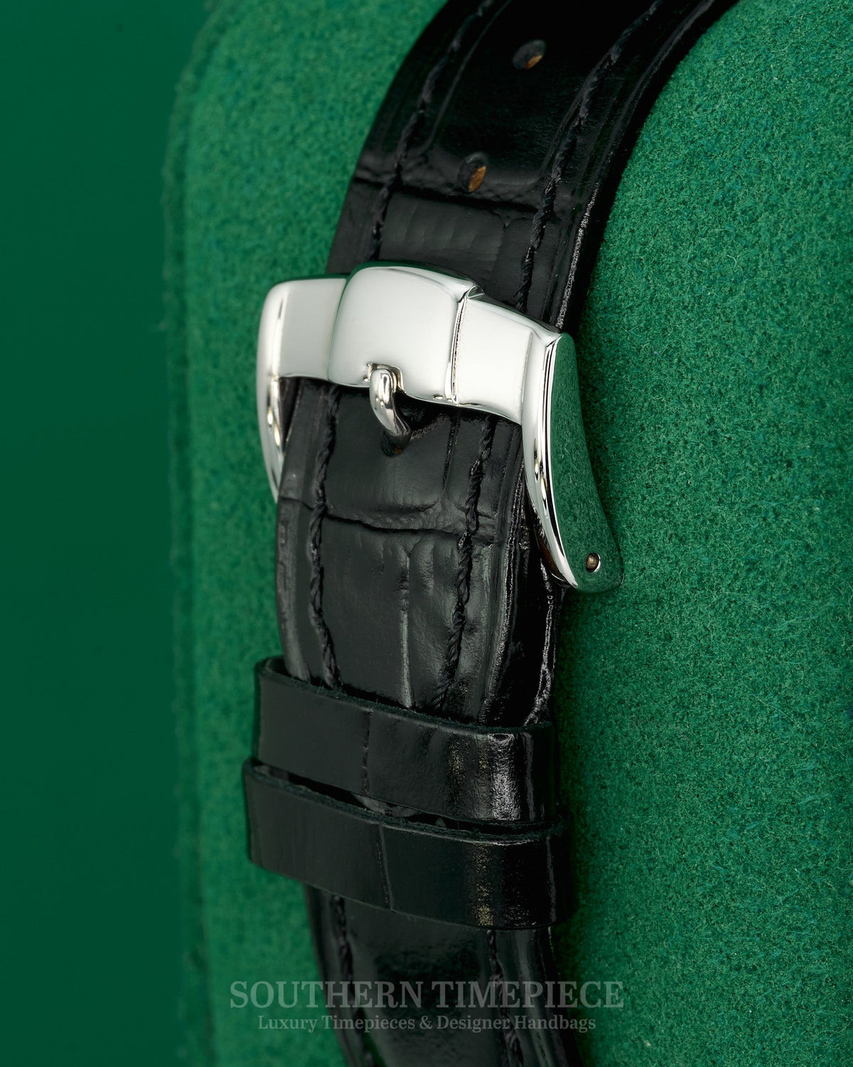 34mm Rolex Oysterdate Precision with Custom Blue Stick Dial on Black Leather (Ref: 6694)(Year: 1971)