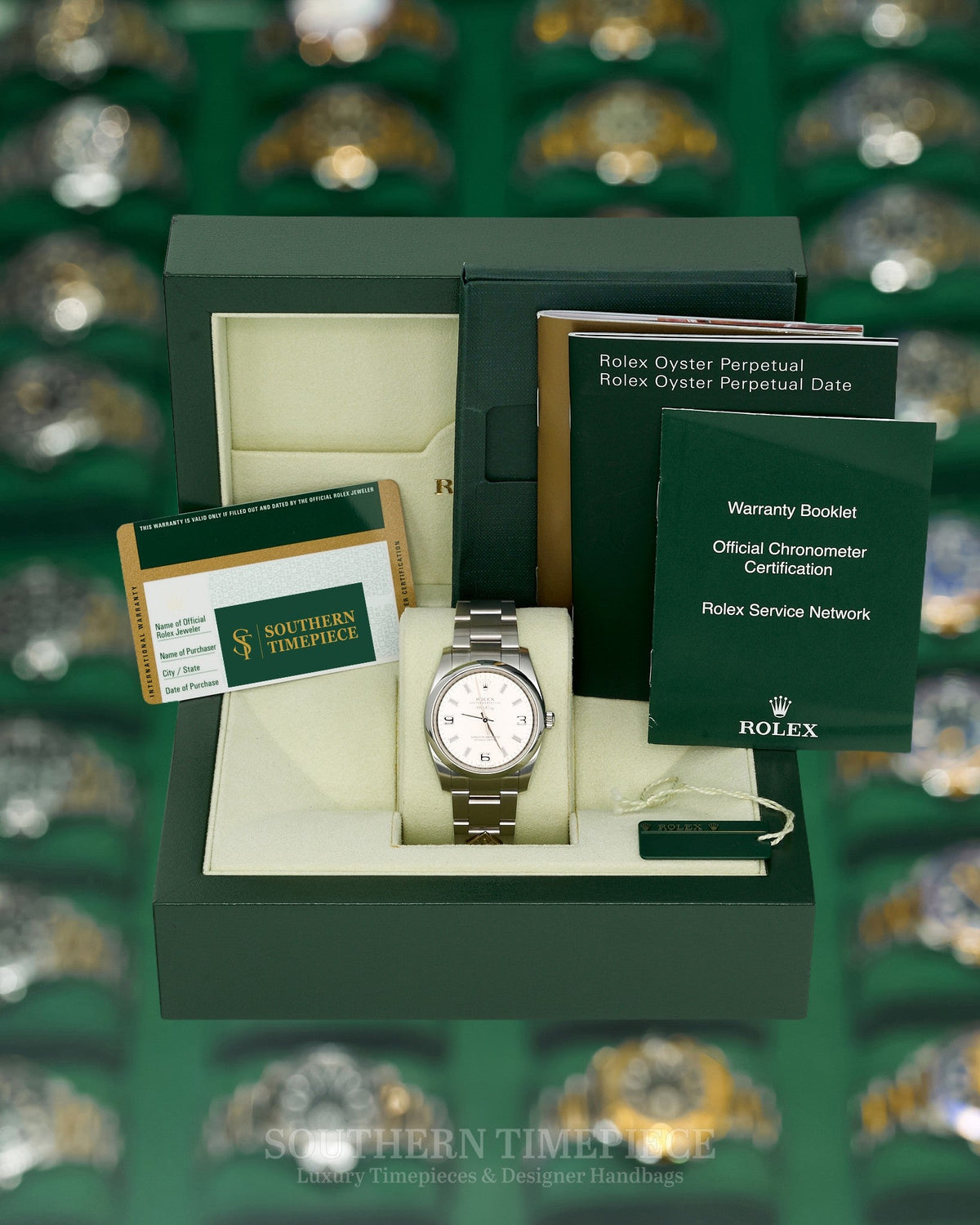 34mm Rolex Date "Domino's Pizza" with Silver Arabic Dial in Stainless Steel on Oyster (Ref: 115200)(Year: 2012)(Box & Papers)
